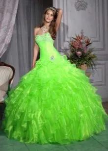 Свадебное платье кислотно зеленого цвета