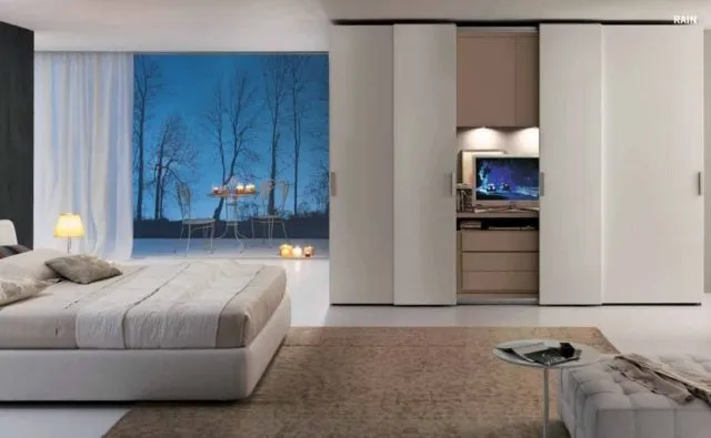 Телевизор в спальне: варианты удачного размещения, нюансы крепления, дизайн