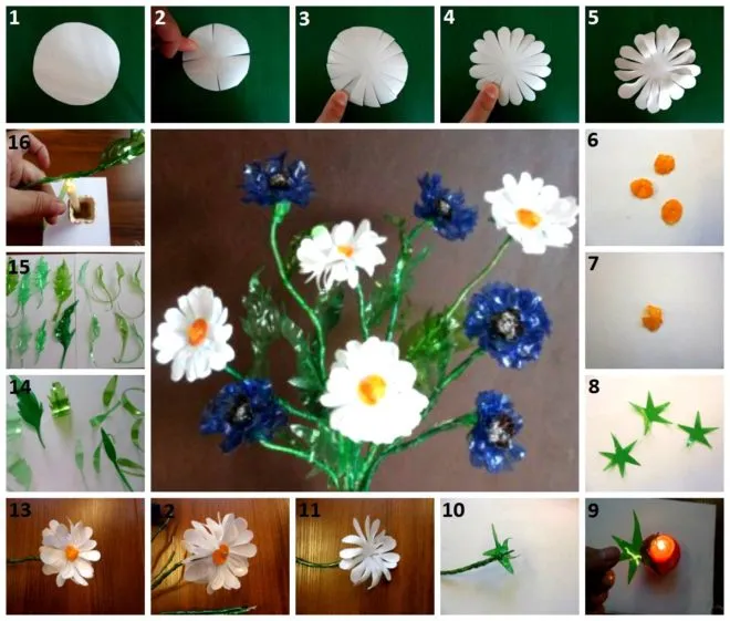 Изготовление искусственных цветов самостоятельно из подручных материалов