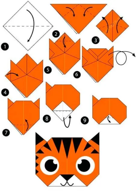 Оригами тигренка