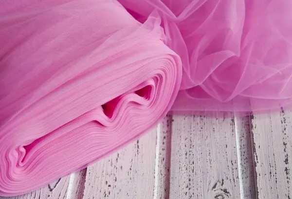 Ткань фатин розовая