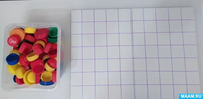 Дидактическая игра с крышками «Графический диктант» для детей старшего дошкольного возраста