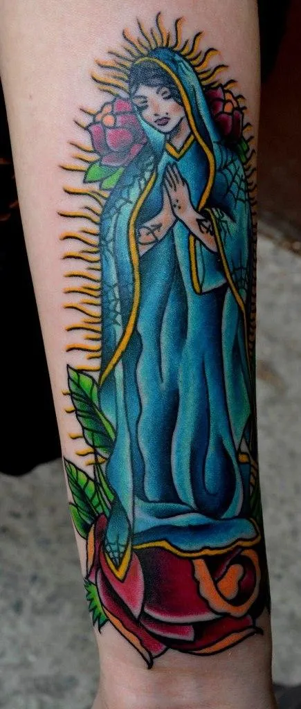 Татуировки с иконами - дева Мария