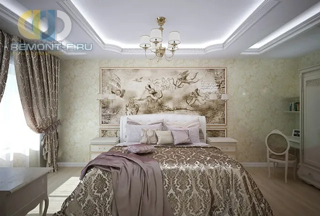 Интерьер классической спальни с LED-подсветкой