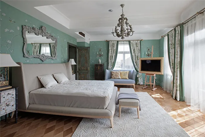Дизайн спальни в классическом стиле - Отделка стен