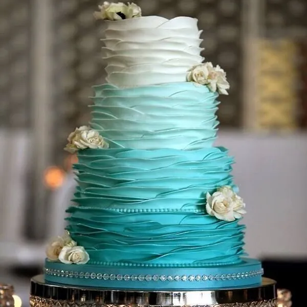 бирюзовый торт на 18й юбилей свадьбы