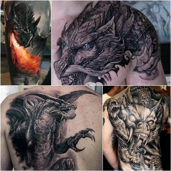 Тату дракон - Татуировка дракон - Тату дракон реализм