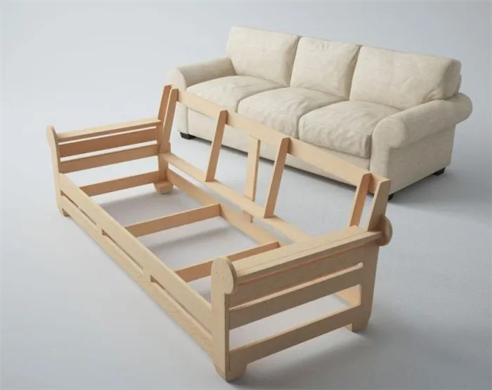 Каркас дивана из древесины сосны