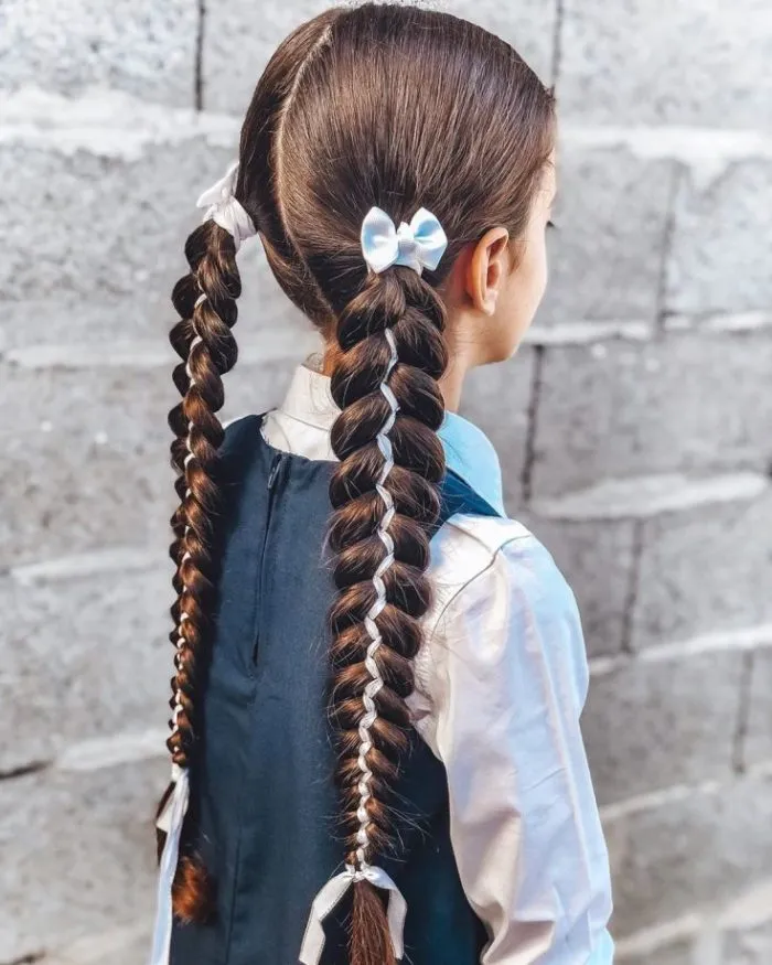 Красивые причёски в школу на длинные волосы для девочек на каждый день за 5 минут