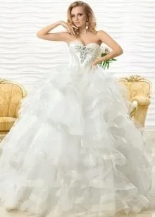 Свадебное платье пышное с каскадной юбкой от Оксаны Мухи