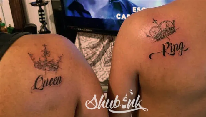 Queen king couple tattoo
