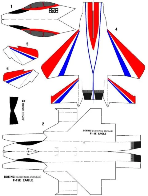 Модель, шаблон самолета из бумаги