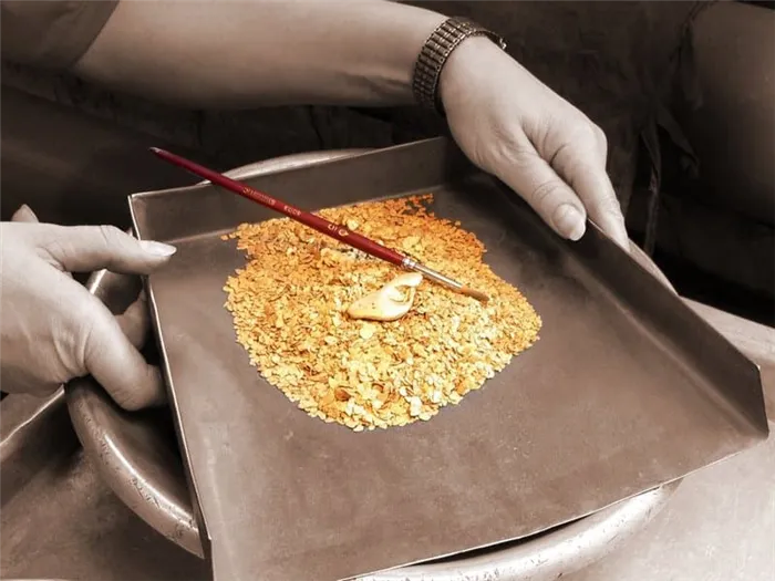 Ручной способ омывания золота