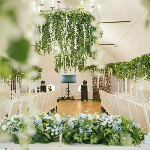 Идеи для оформление зала на свадьбу в зеленом цвете