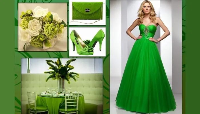 Зеленое платье отлично подойдет, однако на него решится не каждая невеста