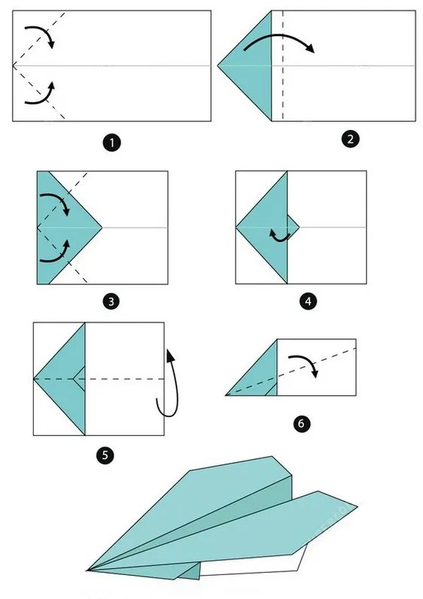 оригами из бумаги для начинающих, самолетик