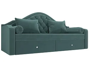 Прямой диван софа Сойер бирюзовый