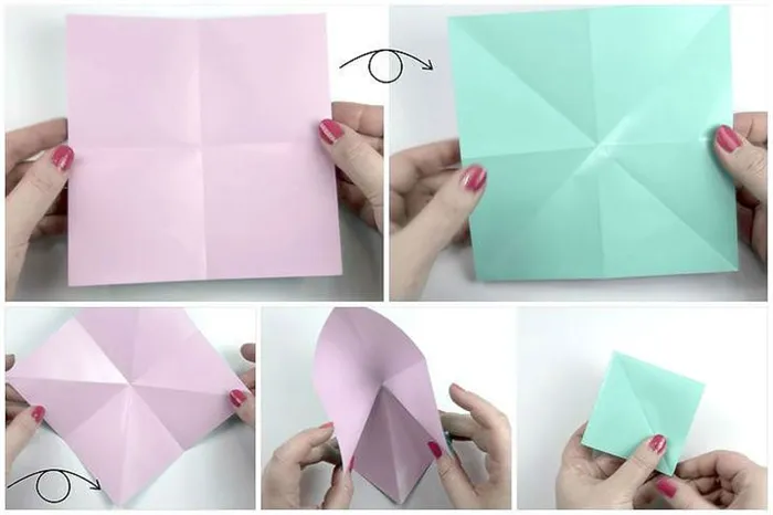 Схема сборки оригами из квадрата