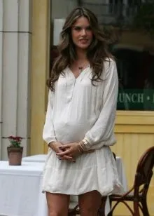 Платье-туника белое для беременных