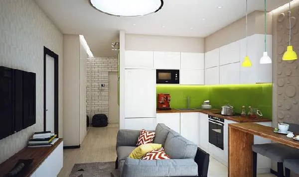 дизайн кухня с диваном 18 кв м, фото 23