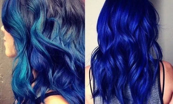 Синие волосы у девушек. Фото каре, короткая стрижка, средней длины