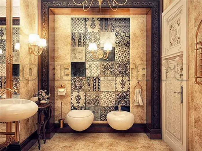Интерьер ванной комнаты в испанском отеле 