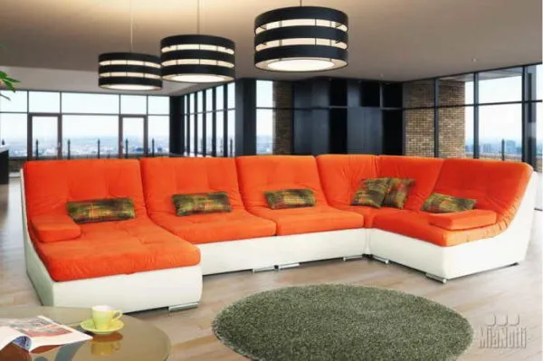 Модульный угловой диван состоит из трех и более отдельных частей