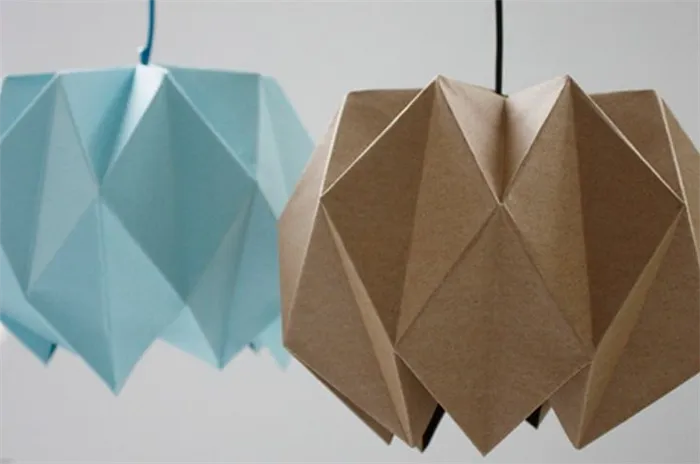 Схема изготовления абажура-оригами