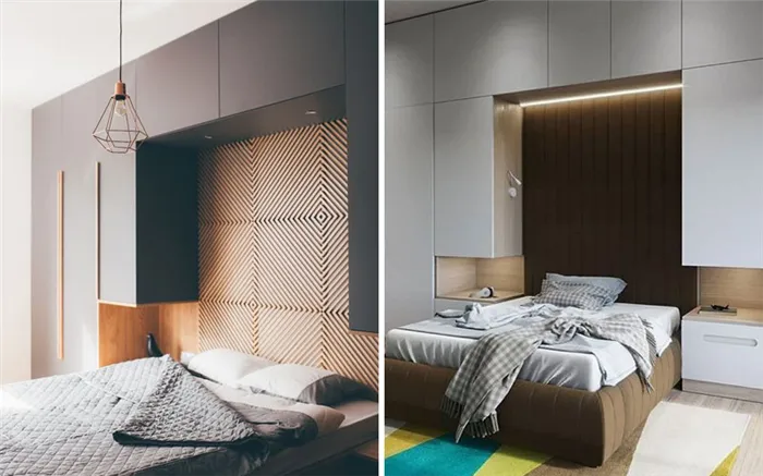 Шкафы над кроватью в спальне: как повесить, фото, идеи