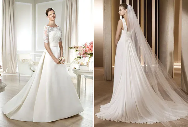 Свадебные платья из разных тканей