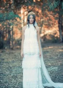 Свадебное многоярусное платье винтажное
