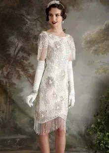 Короткое свадебное платье в стиле винтаж