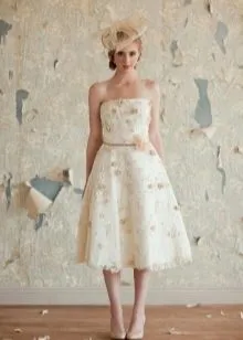 Короткое винтажное платье свадебное
