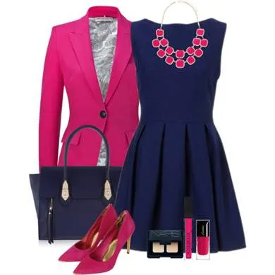 синее платье с розовым