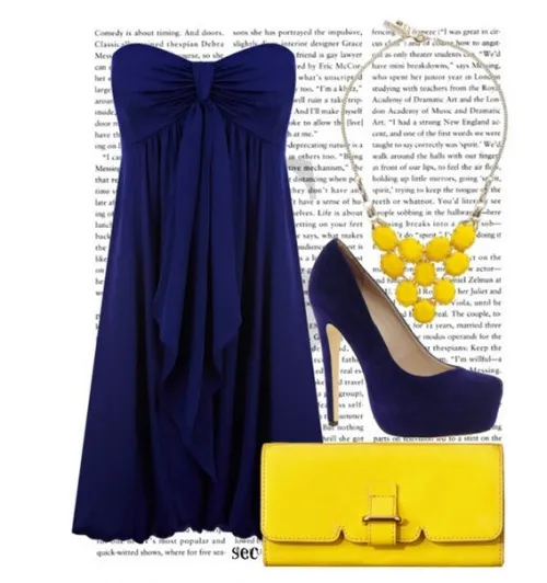синее платье с желтым