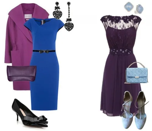 синее платье с фиолетовым