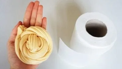 слайм из туалетной бумаги