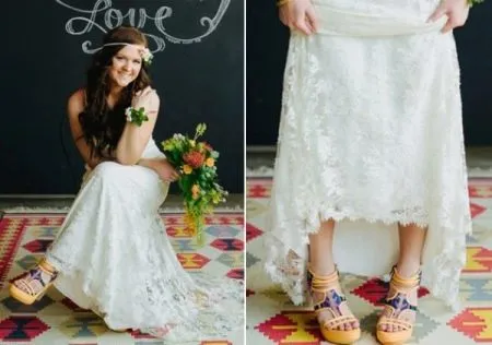 Обувь под свадебное платье бохо