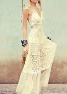 Свадебное летнее платье бохо из кружевной ткани