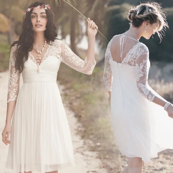 Женственно и элегантно – платье бохо для невесты с прозрачными рукавами