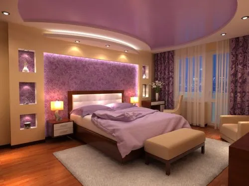 Дизайн потолка в спальне