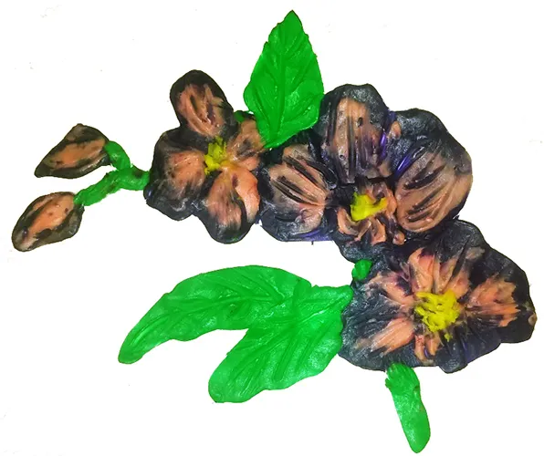 Цветы из пластилина для детей 3-7 лет объемные, на картоне