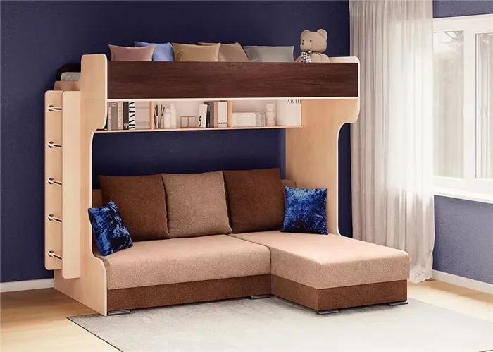 как выбрать двухъярусную кровать с диваном
