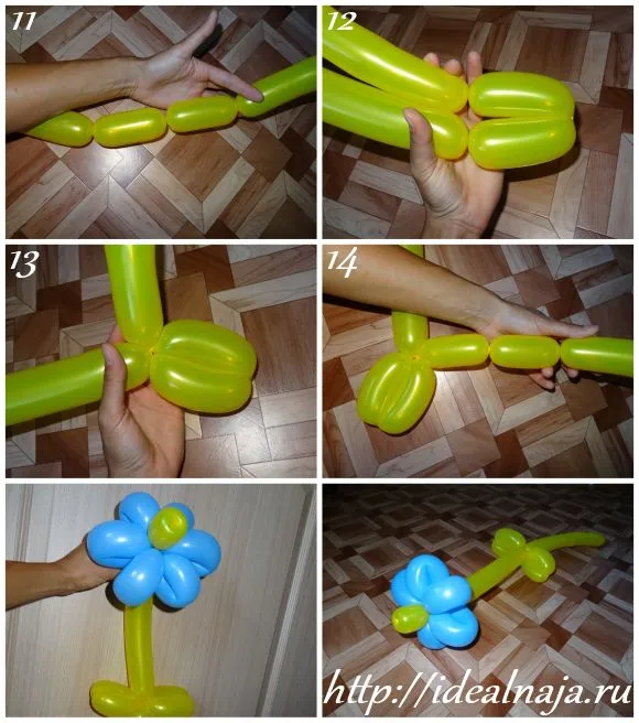 Как сделать цветок из длинных шариков ч.3