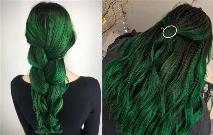 краска для волос зеленых тонов