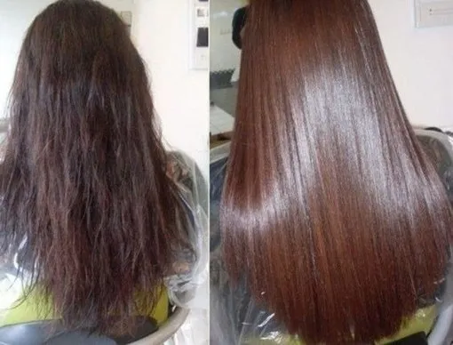 Волосы до и после укладки