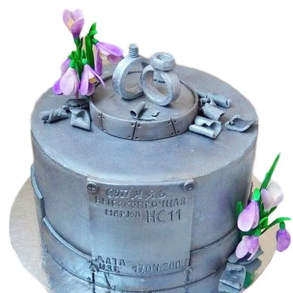  Торт на годовщину в виде стали