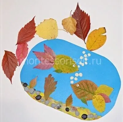 Рыбки из листьев