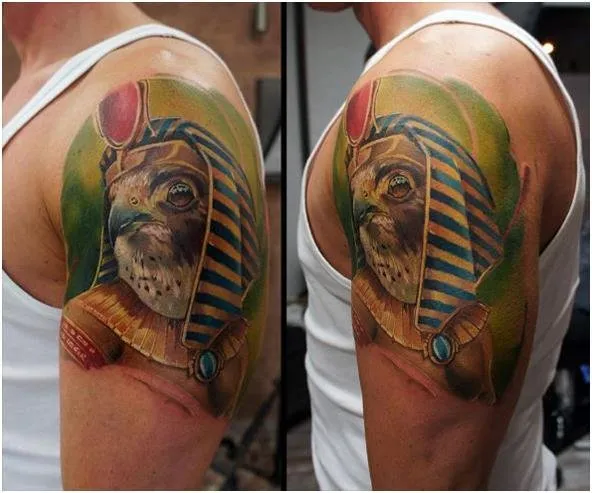 Эскиз Египетской татуировки крест с крыльями