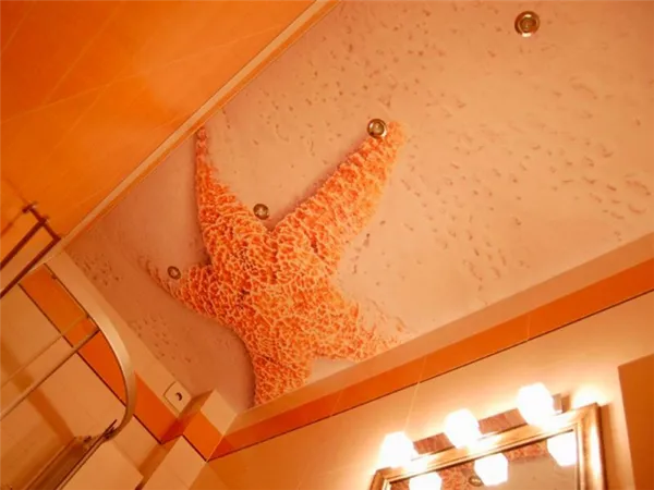 Изображение морской звезды на потолке с фотопечатью